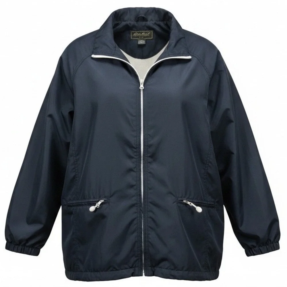 Eddie Bauer Mens Navy Blue Ripstop Windbreaker‎ Jacket Mesh Lined XL 22512111